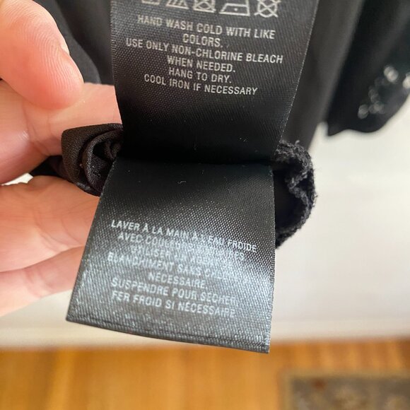 Anthropologie Meadow Rue top black lace sheer rounded hemline - Picture 5 of 8